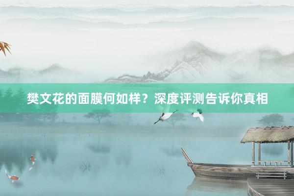 樊文花的面膜何如样？深度评测告诉你真相