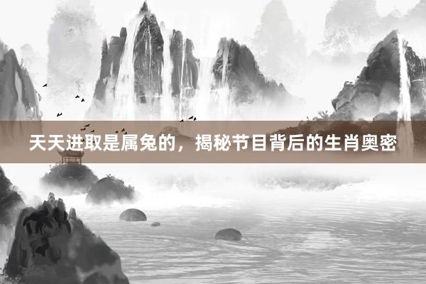 天天进取是属兔的，揭秘节目背后的生肖奥密