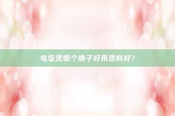 电饭煲哪个牌子好用质料好？