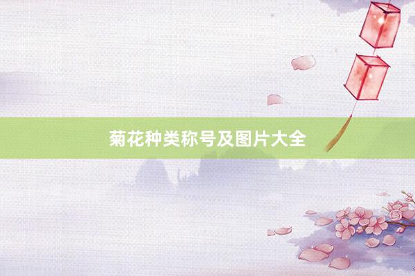 菊花种类称号及图片大全